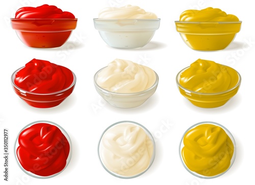 Realistic sauces set