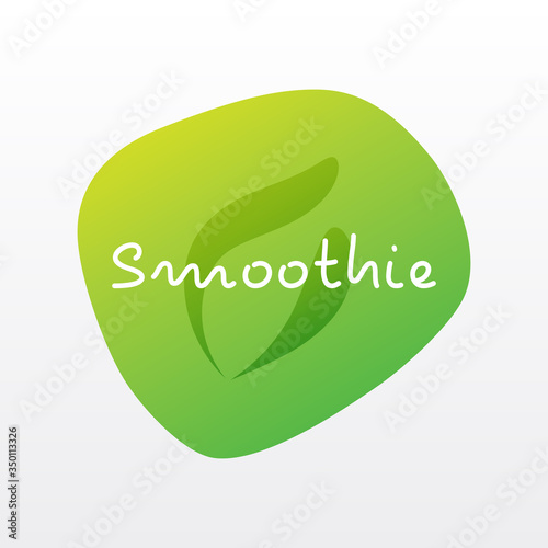 Smoothie icon. Green gradient vector sign. Illustration symbol for drink, product sticker, package, label, healthy eating, design element
