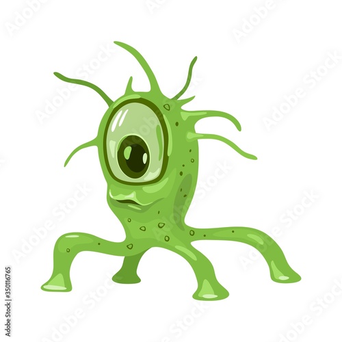 Helicobacter pylori is gram-negative, microaerophilic bacterium in stomach, cause of chronic gastritis, gastric ulcers. Medical laboratory research. Vector cartoon illustration isolated on white.