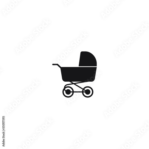 Baby stroller icon isolated sign, symbol vector illustration.