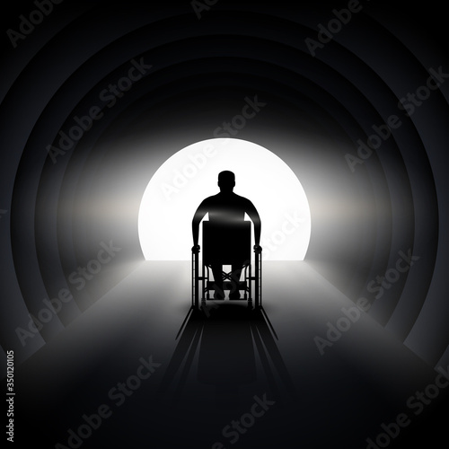 light at the end of the tunnel and Disabled man