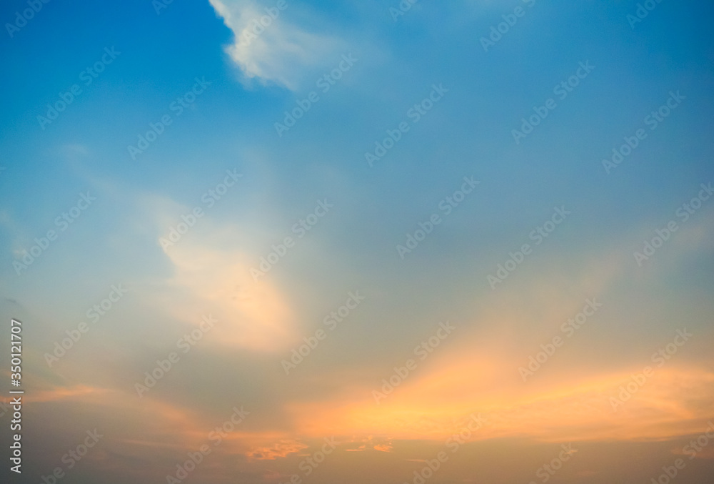 Vibrant evening sky with clouds background