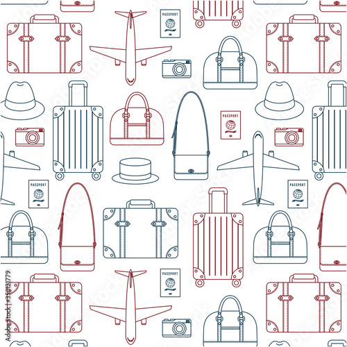 seamless pattern of overseas travel