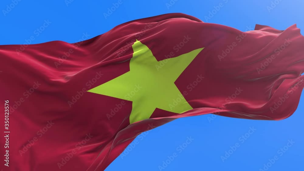 Vietnam flag - 3D realistic waving flag background
