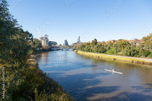 Rowers on the Yarra River in Melbourne. © IgniteImage