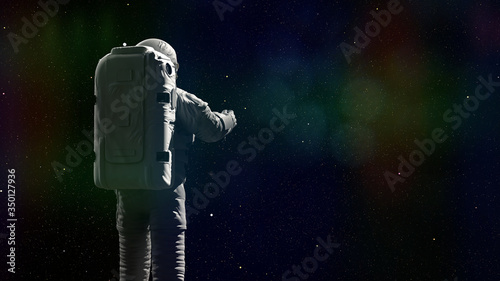 astronaut in front of empty space 