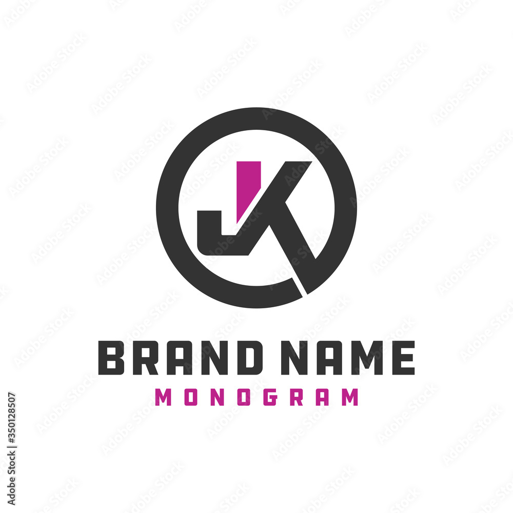 monogram logo design letter JK monogram logo design letter JK