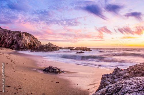 Sunset in Bodega Beach  Sonoma County  California. One of the famous beach of North California. Very exiciting and wonderful beach to enjoy with friends and family and you can enjoy amzing sunset too.