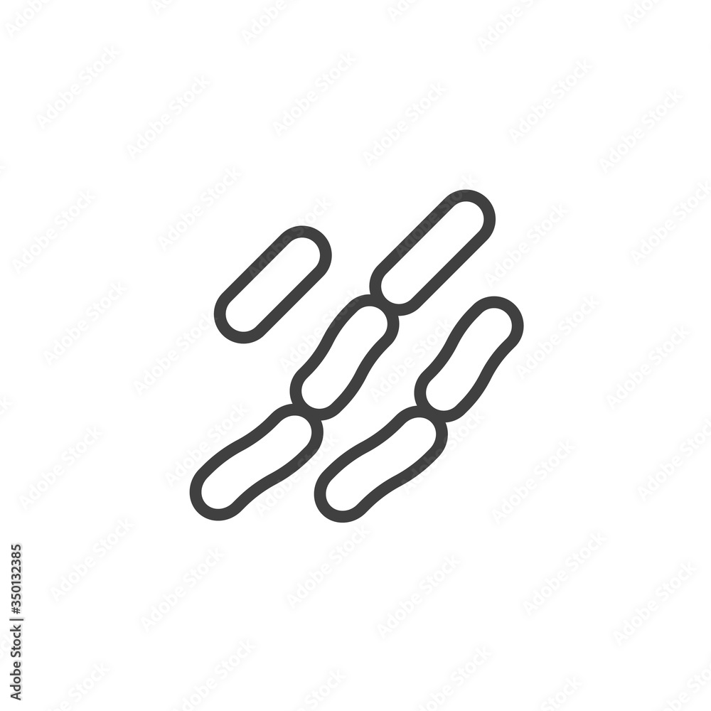 Lactococcus bacteria line icon. linear style sign for mobile concept and web design. Virus cells, bacteria outline vector icon. Symbol, logo illustration. Vector graphics Lactococcus bacteria line icon. linear style sign for mobile concept and web design. Virus cells, bacteria outline vector icon. Symbol, logo illustration. Vector graphics