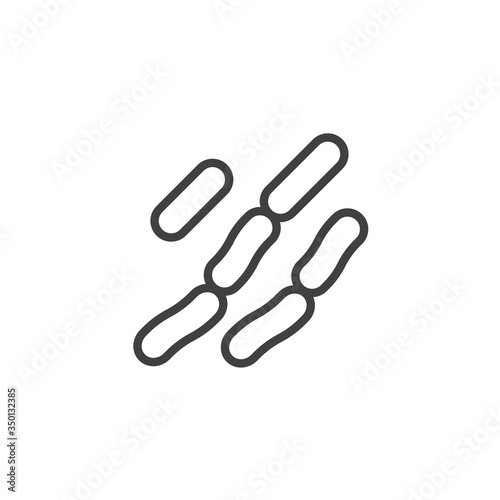 Lactococcus bacteria line icon. linear style sign for mobile concept and web design. Virus cells, bacteria outline vector icon. Symbol, logo illustration. Vector graphics
