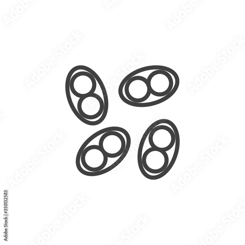 Pneumococcal Infection line icon. linear style sign for mobile concept and web design. Pneumococcus bacteria cell outline vector icon. Symbol, logo illustration. Vector graphics