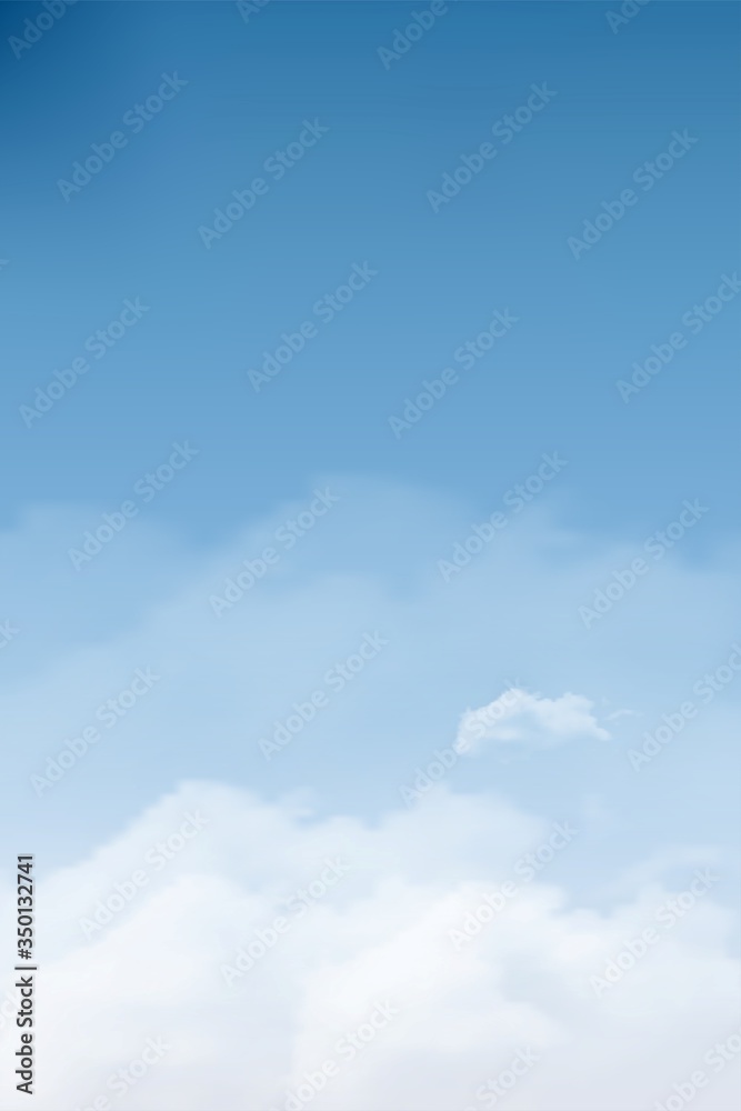 Vector of realistic clouds on Blue Sky background Vector of realistic clouds on Blue Sky background