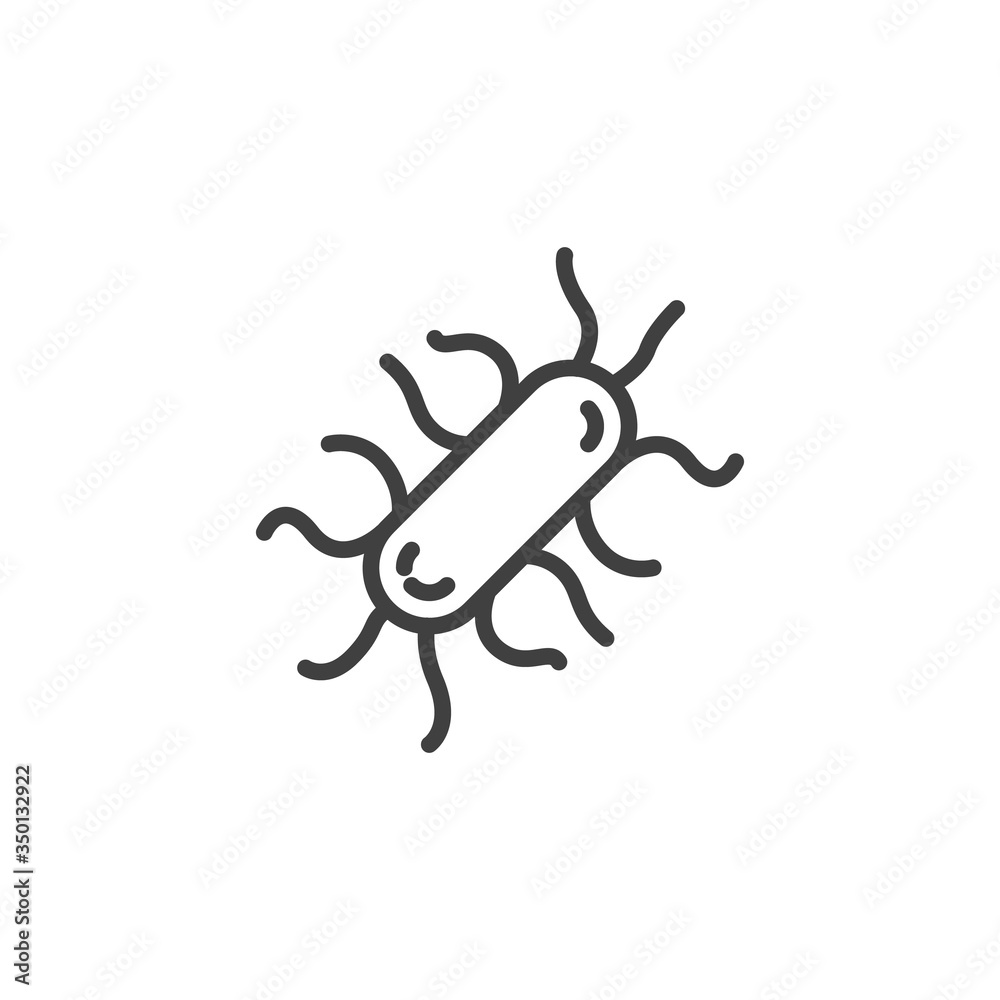 Obraz premium Salmonella bacterium line icon. linear style sign for mobile concept and web design. Salmonella infection outline vector icon. Symbol, logo illustration. Vector graphics