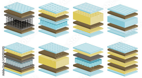 Mattress vector cartoon set icon. Vector illustration bed material on white background. Isolated cartoon set icon mattress.