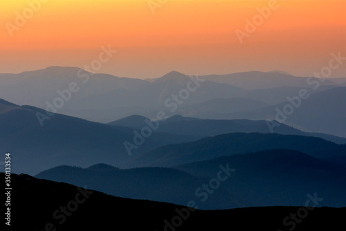 sunset in the mountains