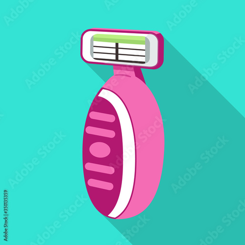 Vector illustration of razor and women logo. Set of razor and hair vector icon for stock.