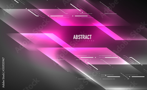 Dynamic neon shiny abstract background. Trendy abstract layout template for business or technology presentation, internet poster or web brochure cover, wallpaper