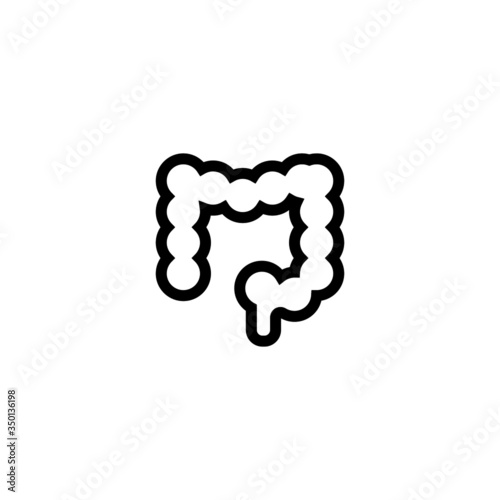 Colon icon in linear, outline style isolated on white background