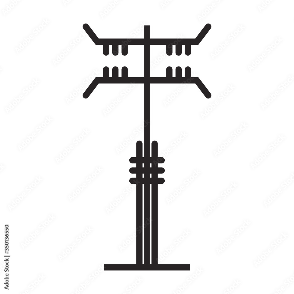 Electric poles vector icon.Black vector icon isolated on white background electric poles. Electric poles vector icon.Black vector icon isolated on white background electric poles.