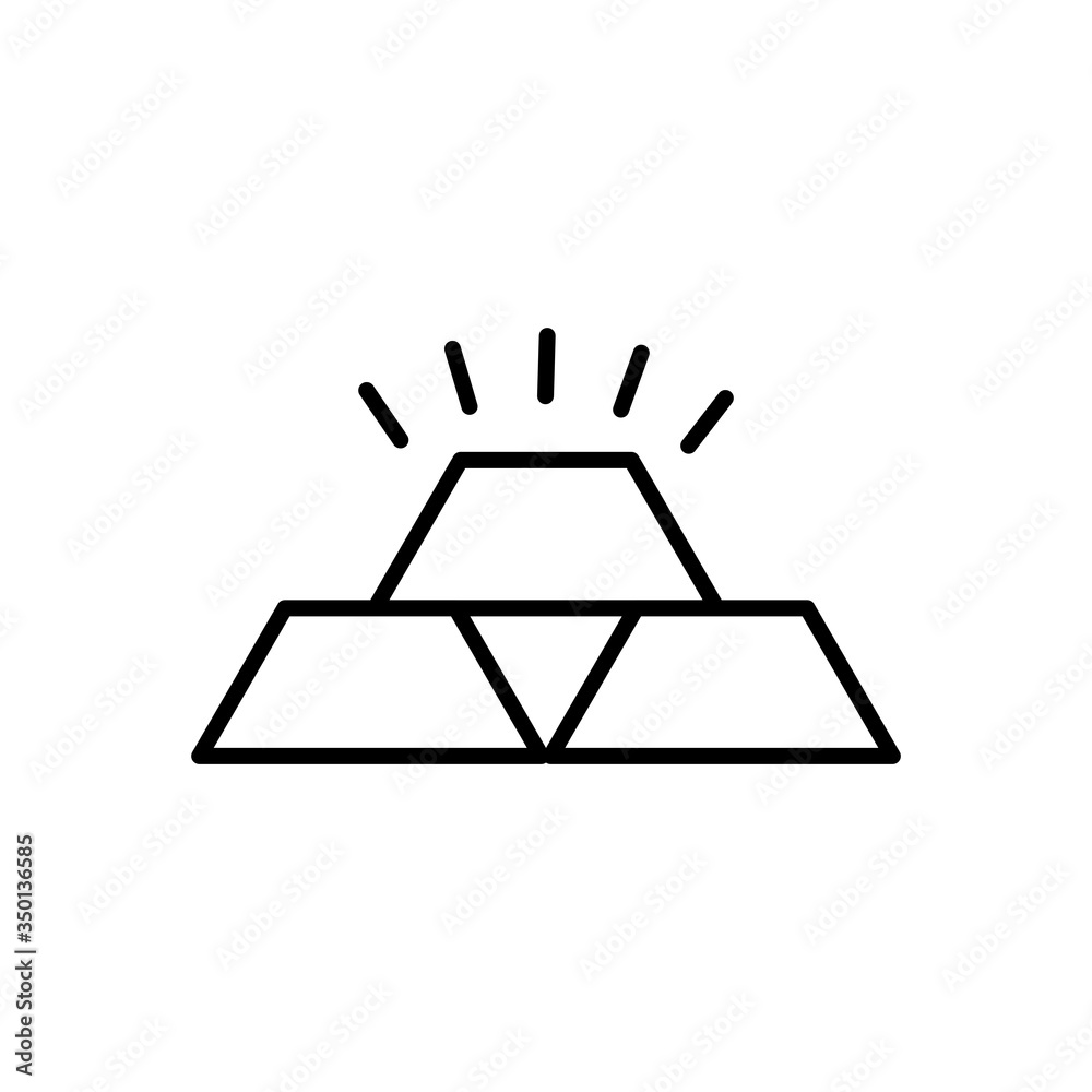 Gold Bar Icon Design Vector Template Illustration