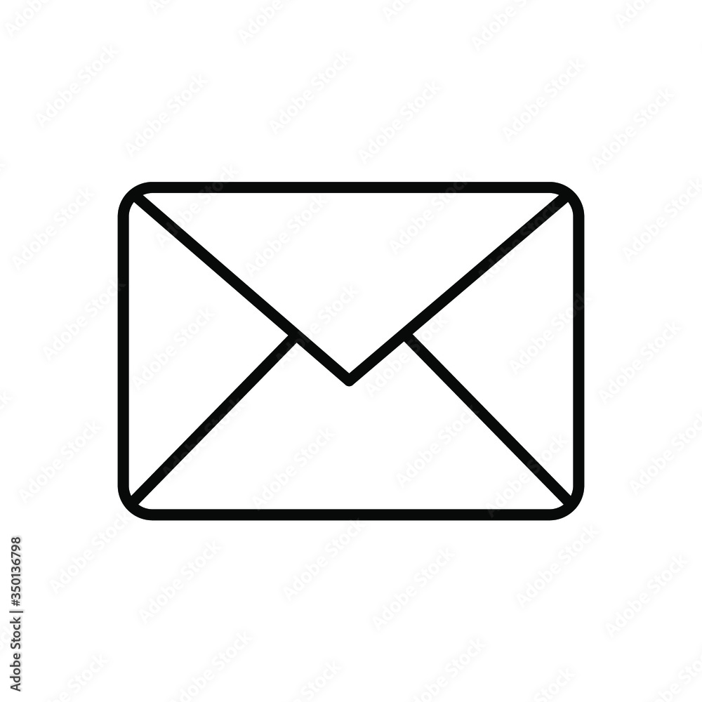 envelope with letter icon on a white background. Simple vector illustration