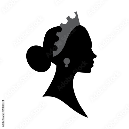 Female head silhouette. Beauriful girl. Woman portrait.