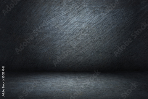 Dark room with tile floor and brick wall background. HD Image and Large Resolution. can be used as desktop wallpaper