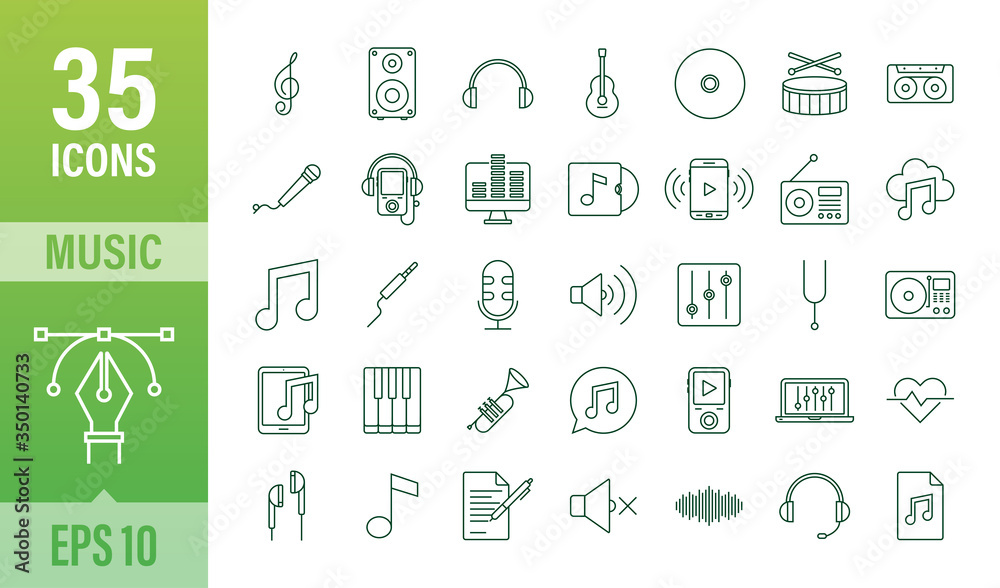 Music icon in flat style. Music, voice, record icon. Vector stock illustration. Music icon in flat style. Music, voice, record icon. Vector stock illustration.