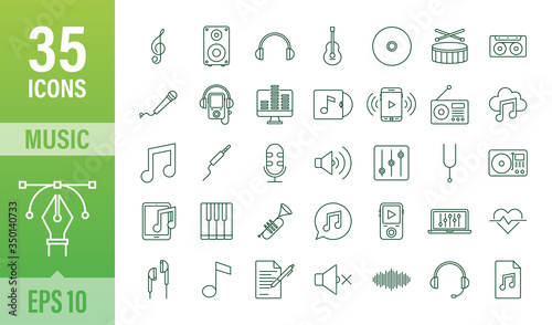 Music icon in flat style. Music, voice, record icon. Vector stock illustration.