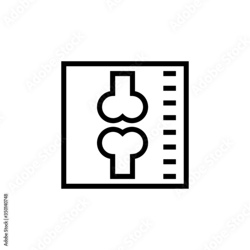 X ray of bones icon vector  in linear, outline style isolated on white background