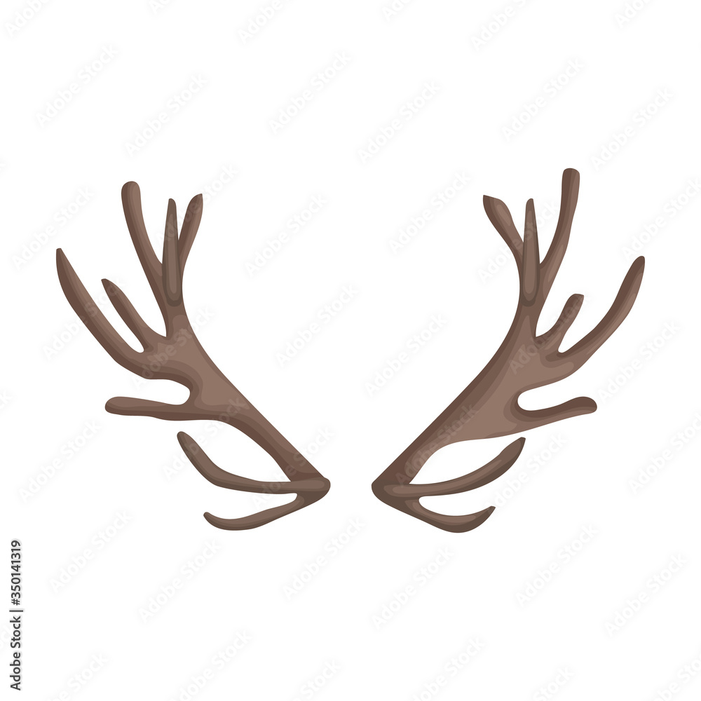 Elk horn vector icon.Cartoon vector icon isolated on white background elk horn.