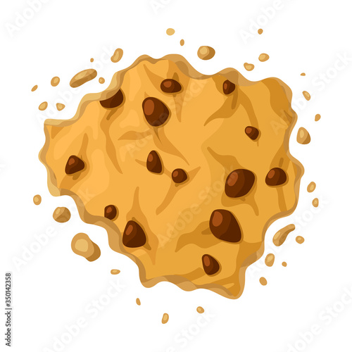 Cookies with crumbs vector icon.Cartoon vector icon isolated on white background cookies with crumbs.