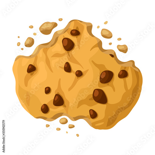Cookies with crumbs vector icon.Cartoon vector icon isolated on white background cookies with crumbs.
