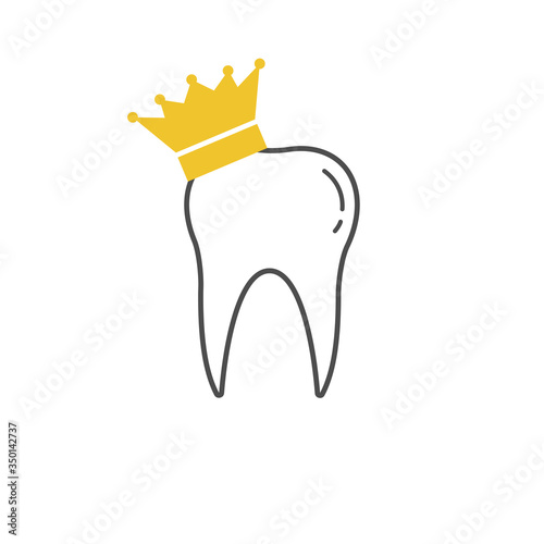 tooth icon dent smile crown logo vector