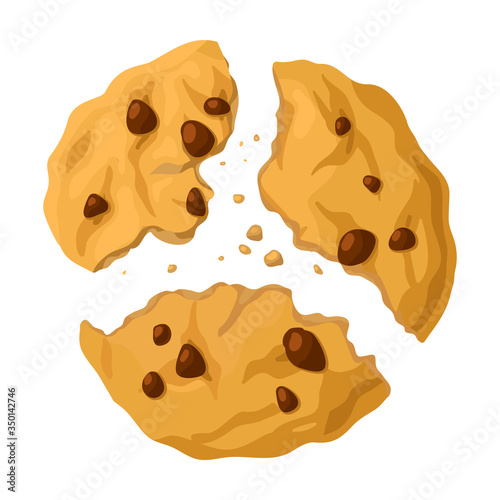 Cookies with crumbs vector icon.Cartoon vector icon isolated on white background cookies with crumbs.