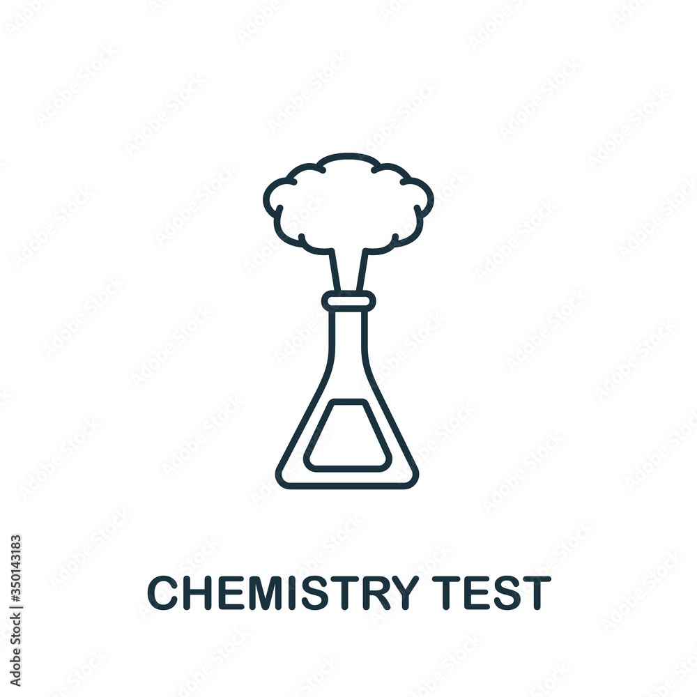 Chemistry Test icon from education collection. Simple line Chemistry Test icon for templates, web design and infographics Chemistry Test icon from education collection. Simple line Chemistry Test icon for templates, web design and infographics