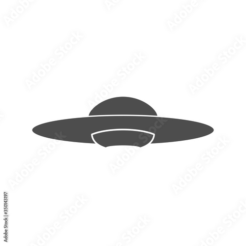 ufo icon alien spaceship vector white background