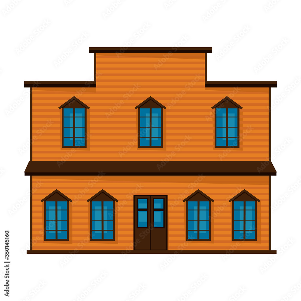 Fototapeta premium Wild west building vector icon.Cartoon vector icon isolated on white background wild west building.