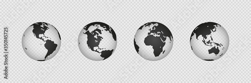 Earth set icon on white background. Vector abstract graphic design