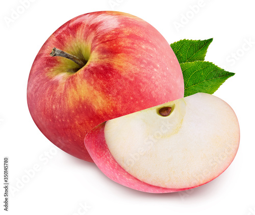 red apple set isolated on a white background