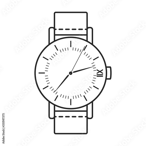 Watch wrist vector icon.Outline vector icon isolated on white background watch wrist.