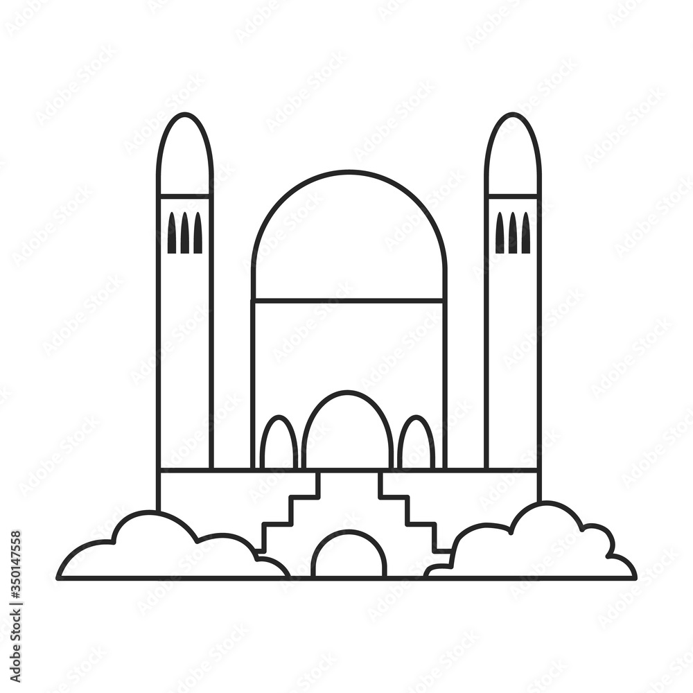 Sand castle vector icon.Outline vector icon isolated on white background sand castle .