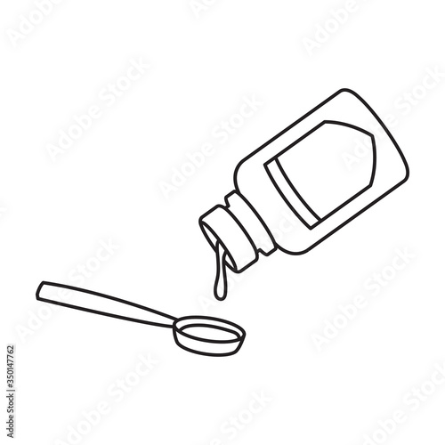 Bottle of syrup vector icon.Outline vector icon isolated on white background bottle of syrup .