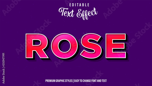 Rose, Red Style Editable Text Effect Premium EPS