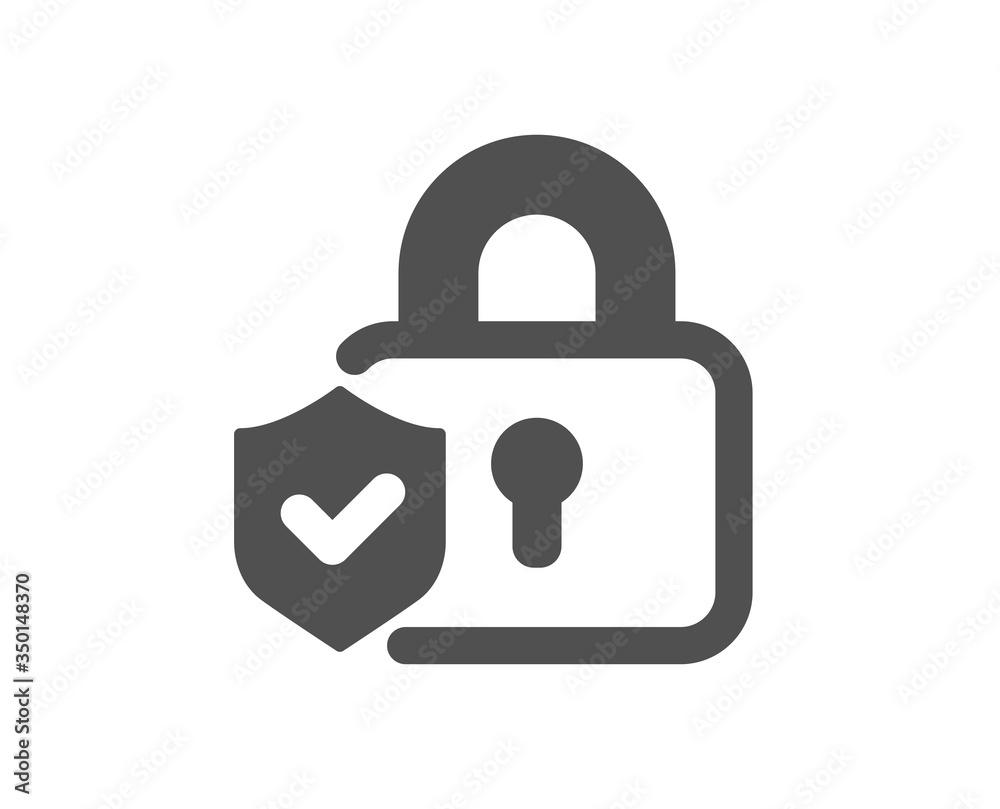 Security lock icon. Cyber defence shield sign. Private protection symbol. Classic flat style. Quality design element. Simple security lock icon. Vector Security lock icon. Cyber defence shield sign. Private protection symbol. Classic flat style. Quality design element. Simple security lock icon. Vector