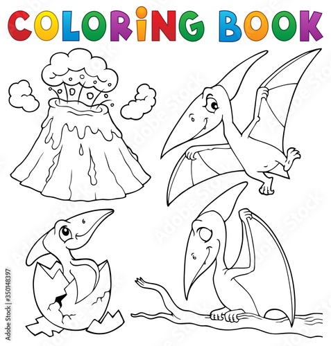 Coloring book pterodactyls theme set 1