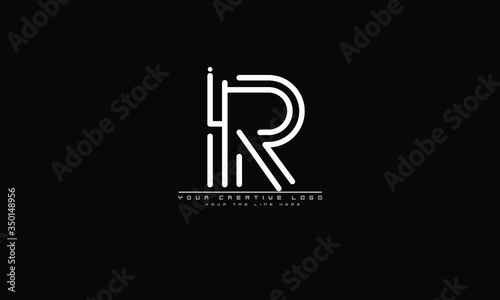 IR RI abstract vector logo monogram template