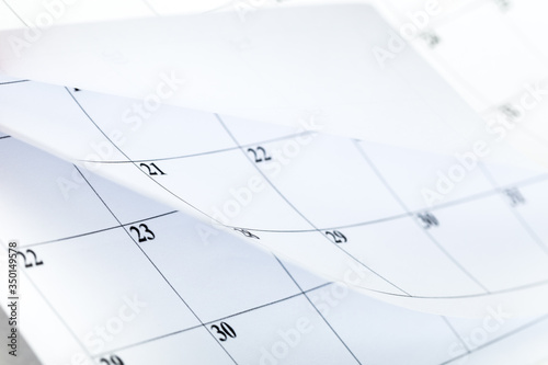 Fotografi Abstract blur page calendar flipping sheet close background