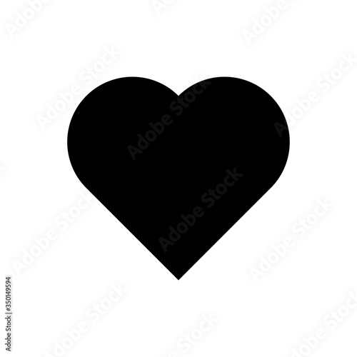Black heart emoji isolated on white background. Love emoticon symbol modern  simple  vector  icon for website design  mobile app  ui. Vector Illustration