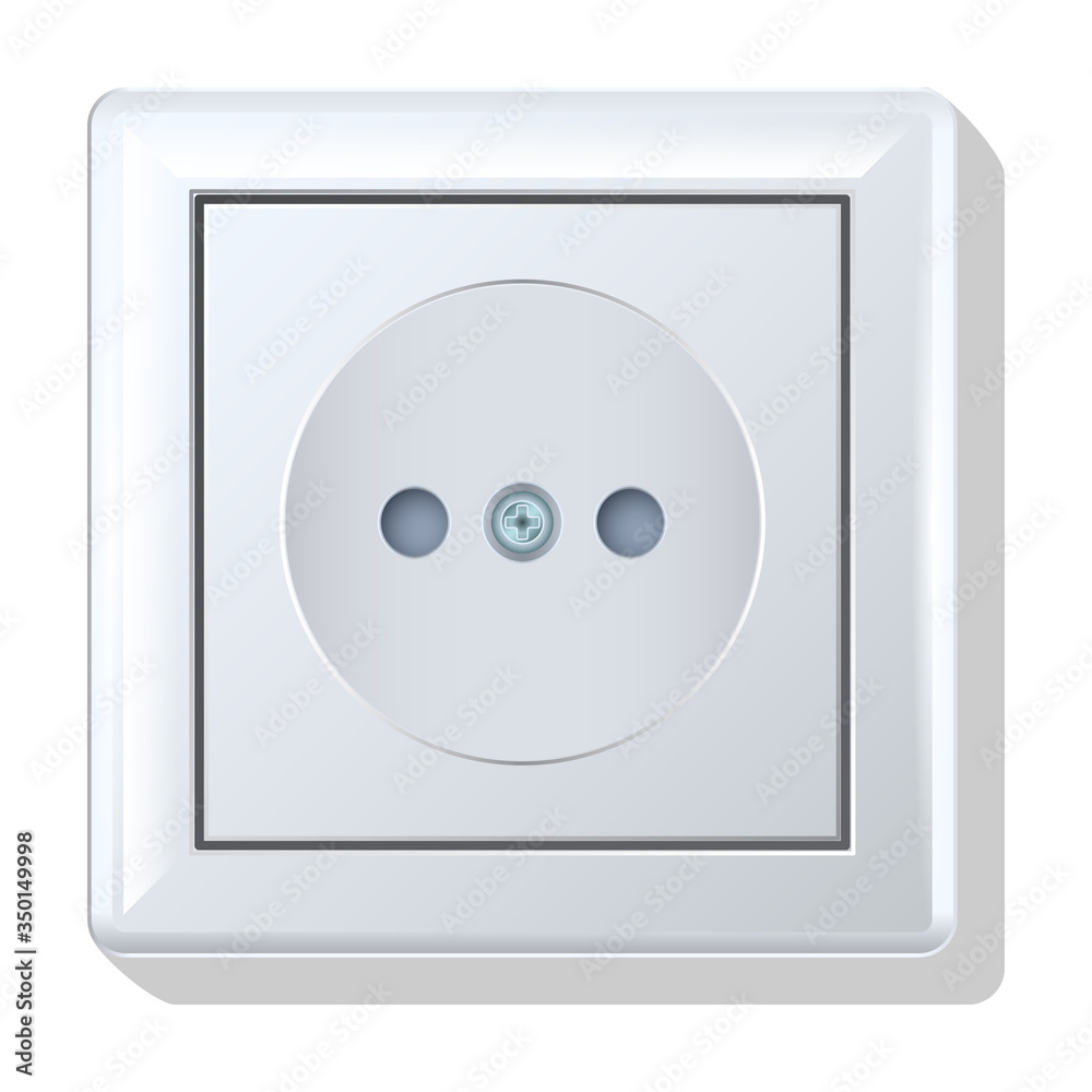 Socket vector icon.Realistic vector icon isolated on white background socket. Socket vector icon.Realistic vector icon isolated on white background socket.